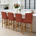 thumbnail image 3 of Pure Burnt Ochre Bar Stool Covers - Stretch Dining Chair Covers Set of 4, Modern Solid Color Minimalist Art Bar Chair Cover Removable Counter Stool Pub Chairs Slipcovers Protectors for Kitchen/Cafe, 3 of 9