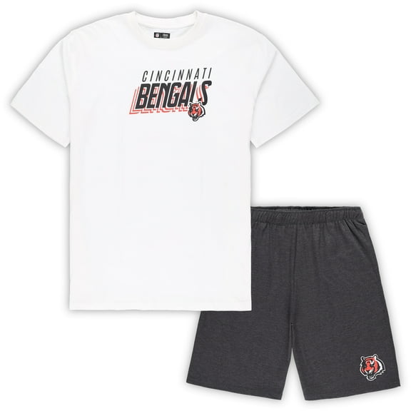 Men's Concepts Sport White/Charcoal Cincinnati Bengals Big & Tall Top and Shorts Set