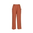 thumbnail image 3 of LilyLLL Womens Cotton Linen Casual Workwear Trousers Straight Leg Pockets Pants, 3 of 4