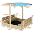 KingSo Kids Outdoor Wooden Sandbox with Lid and 2 Benches, UV