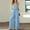 Blue, variant on Women's 2 Piece Outfits Square Neck Linen Crop Tank Top Wide Leg Pants Matching Lounge Set Summer Casual Beach Sets