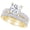 Yellow Gold, variant on 1 Carat (ctw) Platinum Princess Cut LAB GROWN Diamond Engagement Ring Princess Allure Diamond Wedding Bridal Set (Color H-I Clarity VS1-VS2)