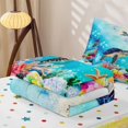 thumbnail image 6 of Manfei Pretty Marine Life Zipper Full Size Comforter Sets with Fitted Sheet and 2 Pillowcases,Cute Sea Turtle Zipper Bedding Set,Blue Yellow,Polkadot Reversible,4pcs, 6 of 8