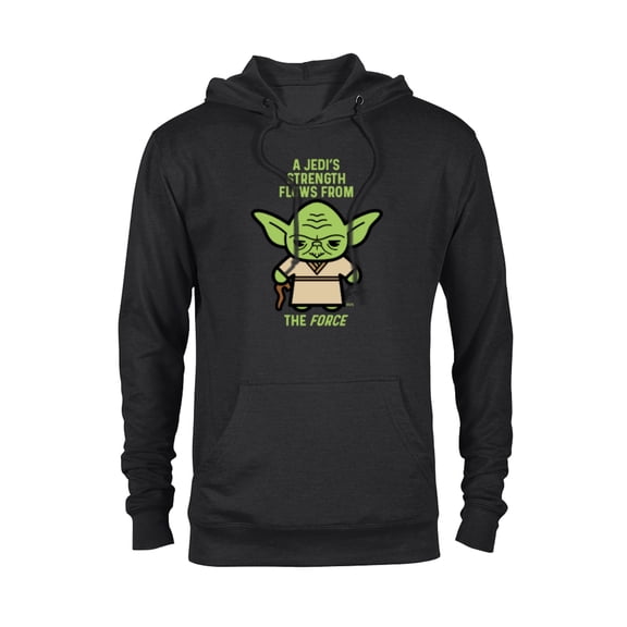 Star Wars Yoda Quote A Jedi’s Strength Flows from the Force - Pullover Hoodie for Adults - Customized-Black
