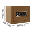 thumbnail image 2 of Brown Digital Home Safe with Alarm & Key,Steel Security Box for Cash, Jewelry, Documents,Small Safe Box, 2 of 17