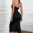 thumbnail image 3 of Vestido largo sin espalda con volantes en la parte delantera y cordón en el muslo con abertura en la espalda para mujer Adepaton BST3010024-4, 3 of 6