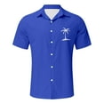 thumbnail image 2 of XDZJLR Chemises pour Hommes Décontractées Été Plage Manches Courtes Mode Imprimé Cocotier, 2 of 4