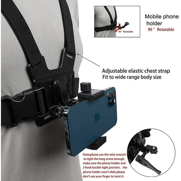SHENMO Hero Action Camera Accessory Kit, New Quick Release Chest Strap, Head Strap Mount Kit, Compatible with GoPro Hero 987654Session, DJI Osmo Action,