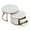 #002-White & Gold, variant on Modern Round Faux Marble Nesting Coffee Table, 2 Pieces Center Tables With Storage Drawers For Living Room Office Apartment