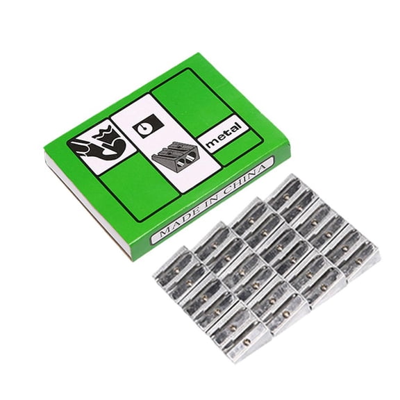 Magnesium Pencil Sharpener Kit - Multifunctional Double Holes Rectangular Portable for Colored Graphite Pencils and Crayons U7P3