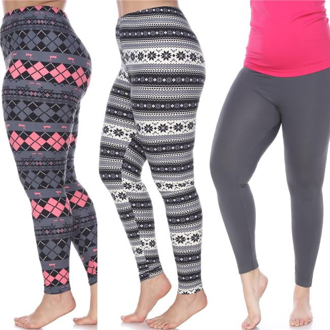 White Mark White Mark PACK 158 Women Plus Size Leggings Pack of 3