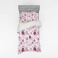 thumbnail image 2 of Ambesonne Floral Bedding Set 4 Pcs, Vibrant Baroque, Queen, Maroon Rose, 2 of 3