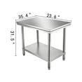thumbnail image 2 of VEVOR Stainless Steel Work Table 35 x 24 x 31 inch Commercial Kitchen Prep & Work Table Heavy Duty Prep Worktable Metal Work Table with Adjustable Feet for Restaurant, Home and Hotel, 2 of 9