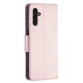 thumbnail image 4 of Feishell Phone Case for Samsung Galaxy A15, Lychee Texture Plain PU Leather Magnetic Clasp Folio Flip Kickstand Wallet Phone Case with Card Slots & Wrist Strap, Pink, 4 of 9