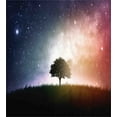 thumbnail image 3 of Space Duvet Cover Set, Single Tree in Field of Meadow Valley with Stars Universe Display Print, Decorative 2 Piece Bedding Set with 1 Pillow Shams, Twin Size, Magenta and Blue, by Ambesonne, 3 of 3
