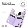 thumbnail image 3 of Dteck for Samsung Galaxy Note 20 Ultra Case Wallet with Card Holder, PU Leather Zipper Pocket Card Slots Front Cover Flip Kickstand Shockproof Phone Case for Galaxy Note20 Ultra 5G,Purple, 3 of 6