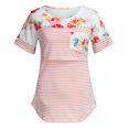 thumbnail image 4 of Women Maternity Short Sleeve Floral Stripe Nursing T-shirt Top For Breastfeeding, 4 of 8