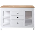 thumbnail image 3 of Maklaine 54" Transitional Wood Kitchen Island with Slide Out Table in White, 3 of 9