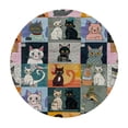 thumbnail image 4 of Orinice Cute Cat Round Table Cover Stain Resistant Washable Indoor Outdoor Tablecloth Kitchen Dining Wedding Parties Elastic Edge 100% Polyester Fiber Mother's Day 54-58, 4 of 8