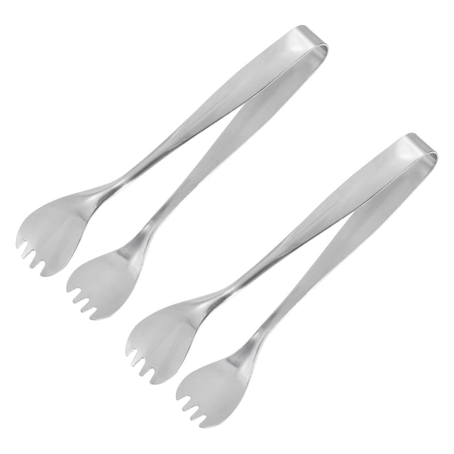 Servir Pinzas, 2uds 6,5/170mm - Inoxidable Acero Hielo Pinzas, Mini Azúcar Pinzas para Aperitivos, Embutidos, Postre, Té Fiesta, Bar, Café (Plata)