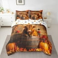 thumbnail image 2 of Manfei Brown Highland Cattle 7-Piece Twin Bedding Sets,Autumn Pumpkin Maples Bedding Comforter Set,Hello Fall Sheet Sets For Child,Ultra Soft Home Decor Reversible, 2 of 8