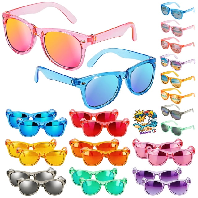 Lentes de sol para niños OWOOSNI, paquete de 16, protección UV400, recuerdos para fiesta