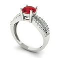thumbnail image 2 of Clara Pucci 14K White Gold 1.27ct Ruby Solitaire with Accents Ring, 2 of 8