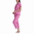 thumbnail image 3 of Karen Neuburger Women's Notch Collar 2-Piece Slim Leg Pajama Set, Pink, XX-Large, 3 of 5