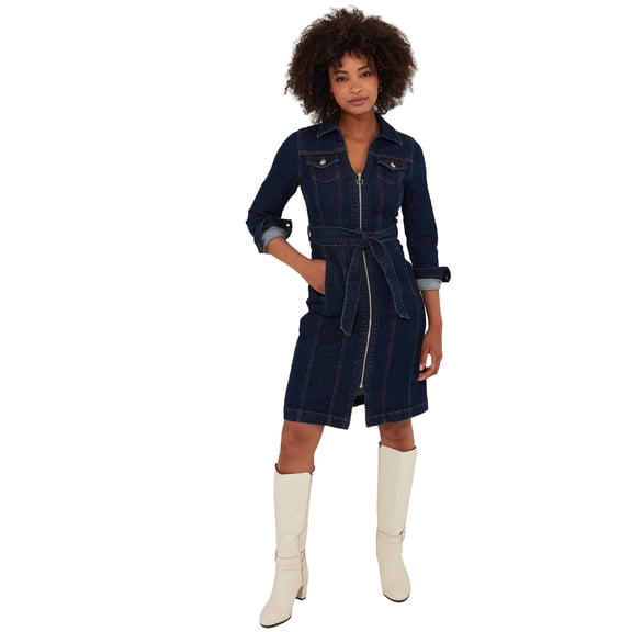 Joe Browns Women's Plus Size Belted Stretch Denim Dress