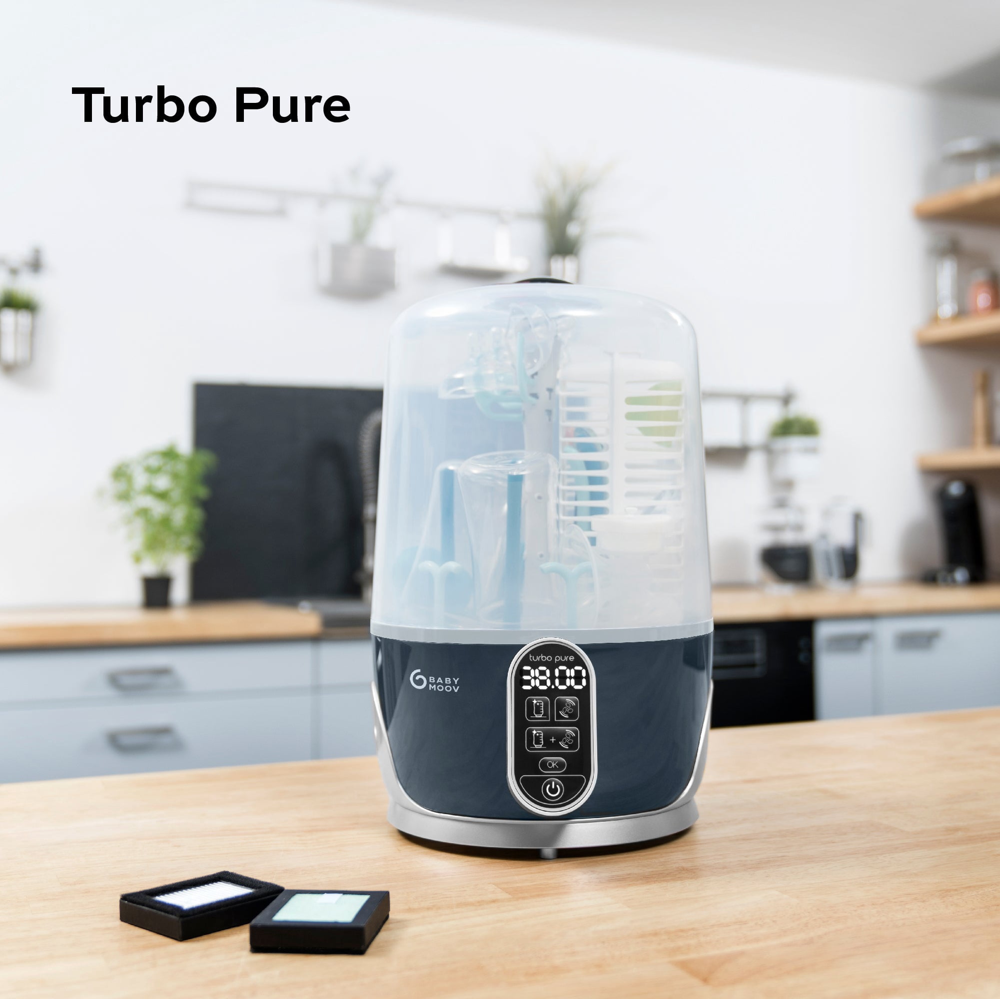 Babymoov Turbo Pure 3-in-1 Steriliser, Dryer & Purified Bottle Storage