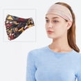 thumbnail image 3 of Sonducket Ciclismo diadema elástica estampado pañuelo para la cabeza nudo torcido mujeres diadema tenis Bandana regalo para Yoga deportes Accesorio para el cabello marrón geométrico Sonducket AP009760-13, 3 of 6
