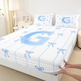 thumbnail image 3 of Castle Fairy Monogrammed Letter G 4 Pieces Queen Sheet Sets for Teens Boys Girls,Kawaii Bow Ultra Soft Flat Sheet,Geometric Stripes Queen Fitted Sheet,Super Cozy Room Decor, 3 of 7