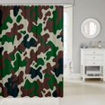 thumbnail image 2 of Manfei Farmhouse Camouflage Shower Curtain 72Wx72L, Contemporary Art Camo Shower Curtain 72Wx72L, Forest Green, 2 of 5