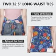 thumbnail image 6 of Pioneer Flower Floral Print Pattern Apron-Garden Aprons for Women with Pockets-Cotton Linen Waterproof Kitchen Cooking Gardening Aprons Adjustable for Kitchen,Cooking,BBQ and Salon 33x27 Inch, 6 of 7
