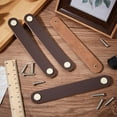 thumbnail image 4 of 4sets 4 Pack 6.6 Inch Genuine Leather Cabinet Handles Drawer Pulls Kitchen Wardrobe Door Knobs Soft Leather Hardware Dresser Decorative Handle with Screw for Furniture Cupboards (Coffee) Coffee, 4 of 9