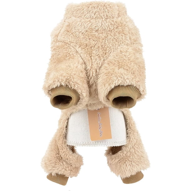 Pijamas para mascotas Sherpa Fleece Jammies con anillo en D para perros pequeños gatos, suéter para cachorros, mono de pijama, abrigo suave, ropa cálida de invierno Yorkie Chihuahua,
