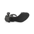 thumbnail image 5 of BLISSFUL STEP Mother's Day Women's Shoes Kitten Heel Ankle Strap Open Toe Bow Tie Sandals  Grey 10.5, 5 of 7