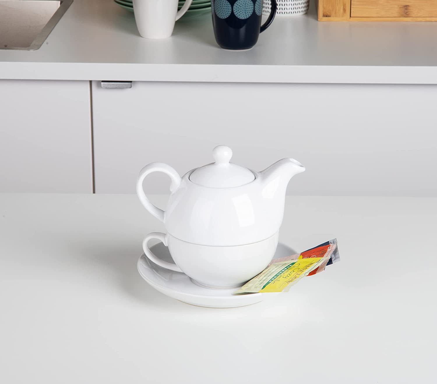 Mind Reader Coffee/Tea Warmer Set, Includes Ceramic Mug, Warming