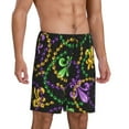 thumbnail image 2 of Easygdp Mardi Gras6 Men's Short Pajama Pants, Sleep Shorts, Household Pants, Casual Pants with Pockets - 4X-Large, 2 of 9
