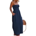 thumbnail image 4 of Strapless Women's Sleeveless Jumpsuit Summer Casual Loose Jumpsuit Women's with Pockets Jumpsuit, 4 of 6