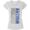 thumbnail image 1 of Autism Awareness American Flag V-Neck T-Shirt for Women - Autism Puzzle Graphic Tee, 1 of 2