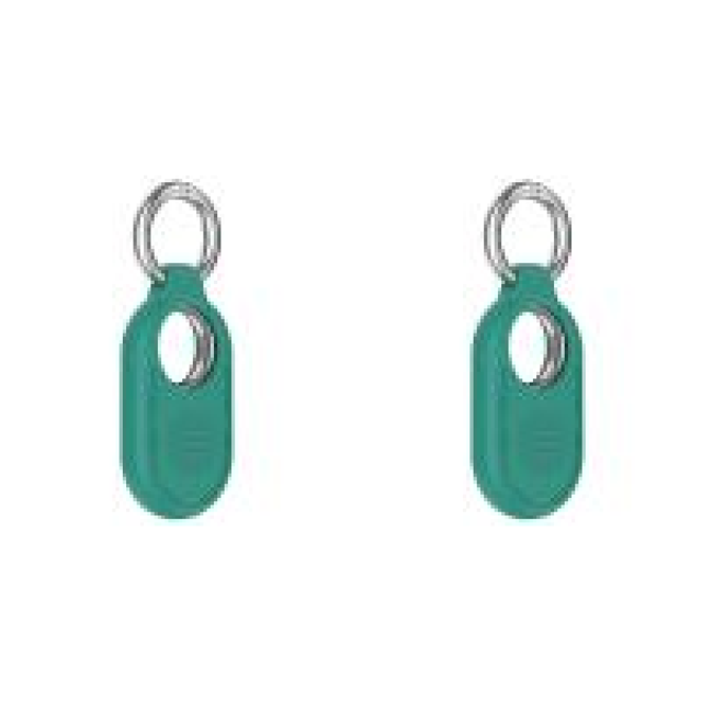 Funda Silicona Antigolpes con Llavero para Galaxy SmartTag 2 Verde