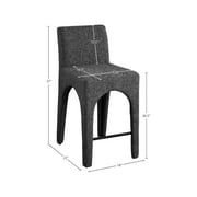 Meridian Furniture Gramercy Black Linen Textured Fabric Stool