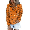 thumbnail image 2 of Femmes Halloween Sweat-Shirts Citrouille Impression Col Rond Pull à Manches Longues Oversize Pull-Overs Jaune XXL, 2 of 6