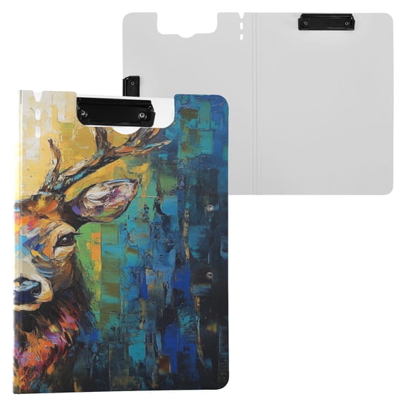 BZSMCE Clipboard Folder A4 Foldable Clipboards With Majestic Stag Portrait Printed