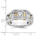 thumbnail image 3 of Diamond2Deal 14K Two-tone Gold Men's 3-Stone 1 cttw Diamond Ring Size 10, 3 of 7