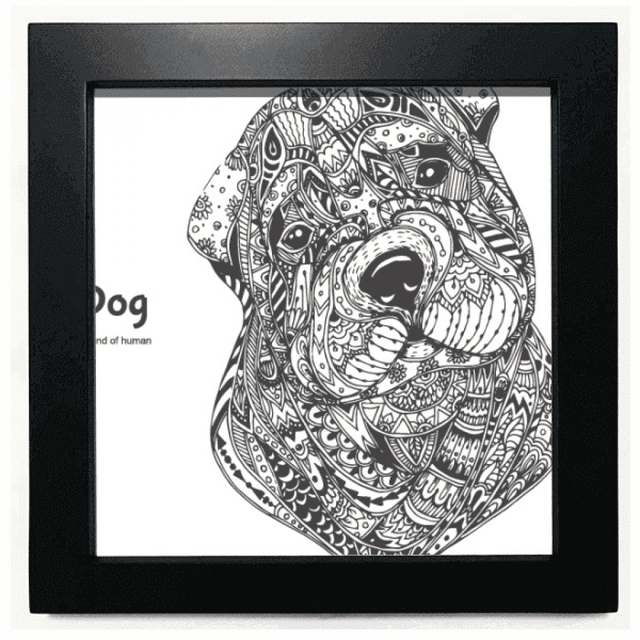 Paint Puppy Friend Company Black Square Frame Picture Wall Tabletop