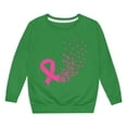 thumbnail image 3 of Crewneck Sweatshirt Kids Cancer Awareness Pullover Hoodless Long Sleeve Green 7-8 Years, 3 of 4