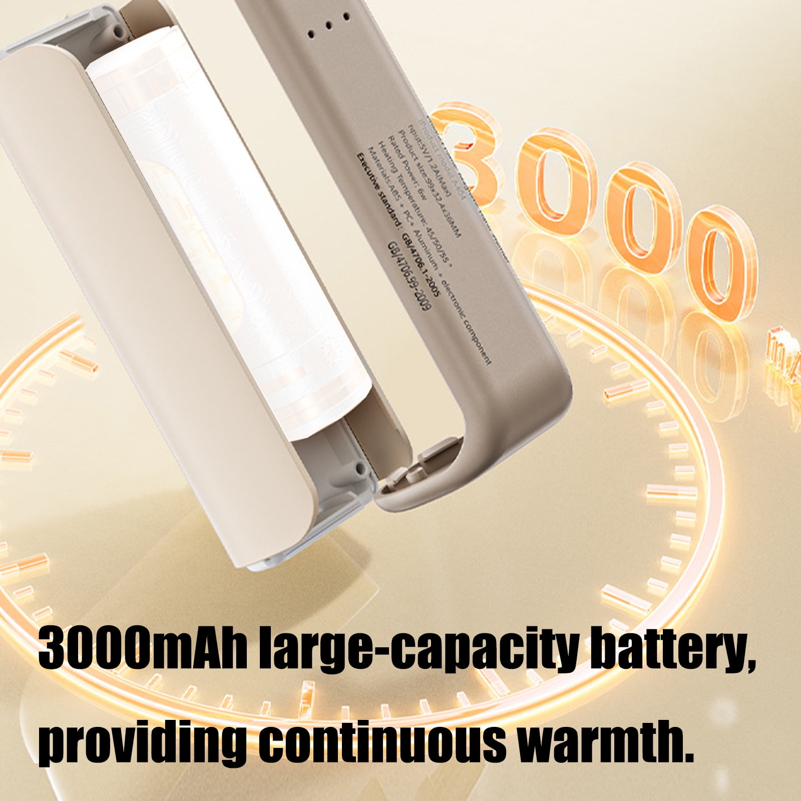 Double Sided Electric Hands Warmers With Attachment Adjustable Heating