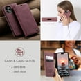 thumbnail image 5 of ELEHOLD Luxury Leather Wallet Case for iPhone 15 Pro Max with Card Slots Money Pocket Kickstand Function Magnetic Closure Shockproof Anti-Scratch Purse Case for iPhone 15 Pro Max 6.7",Winered, 5 of 12